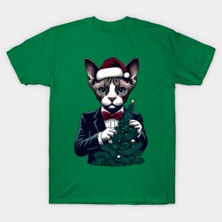 Devon Rex Cat Christmas T-Shirt